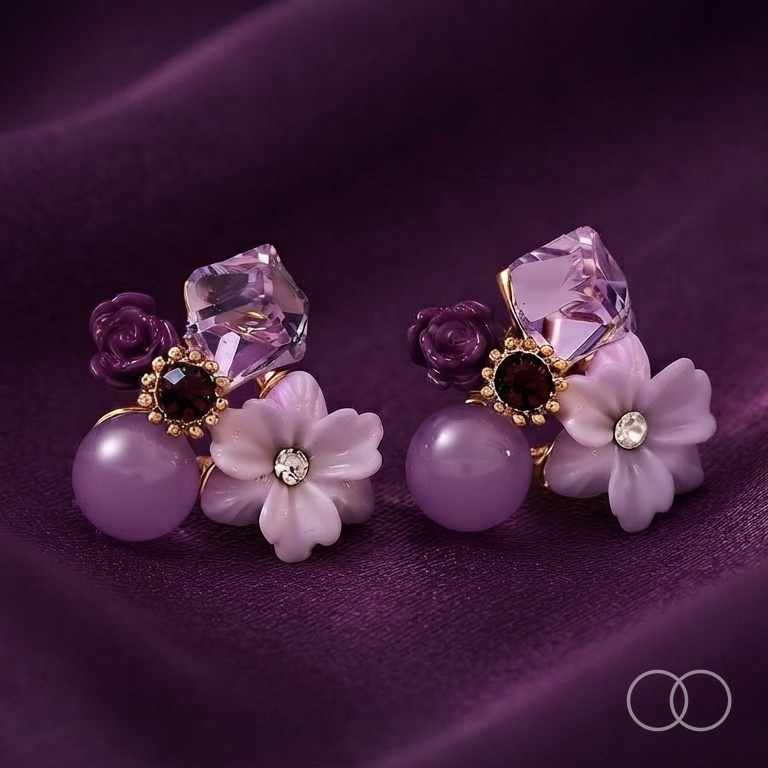 [RB-ER-004] Violet Bloom earrings