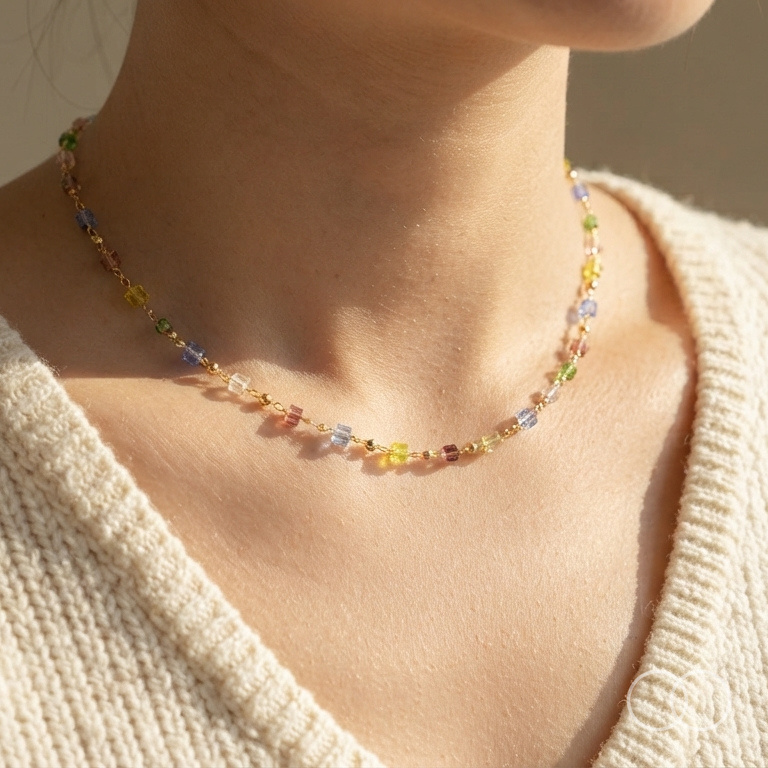 [RB-NK-002] Rainbow Bead necklace